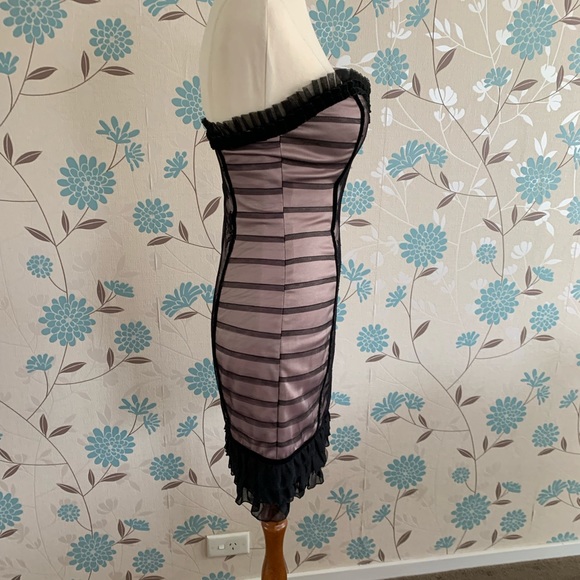 Elle Zeitoune Dress Strapless Corset Black Lace Size 6 - Picture 5 of 9